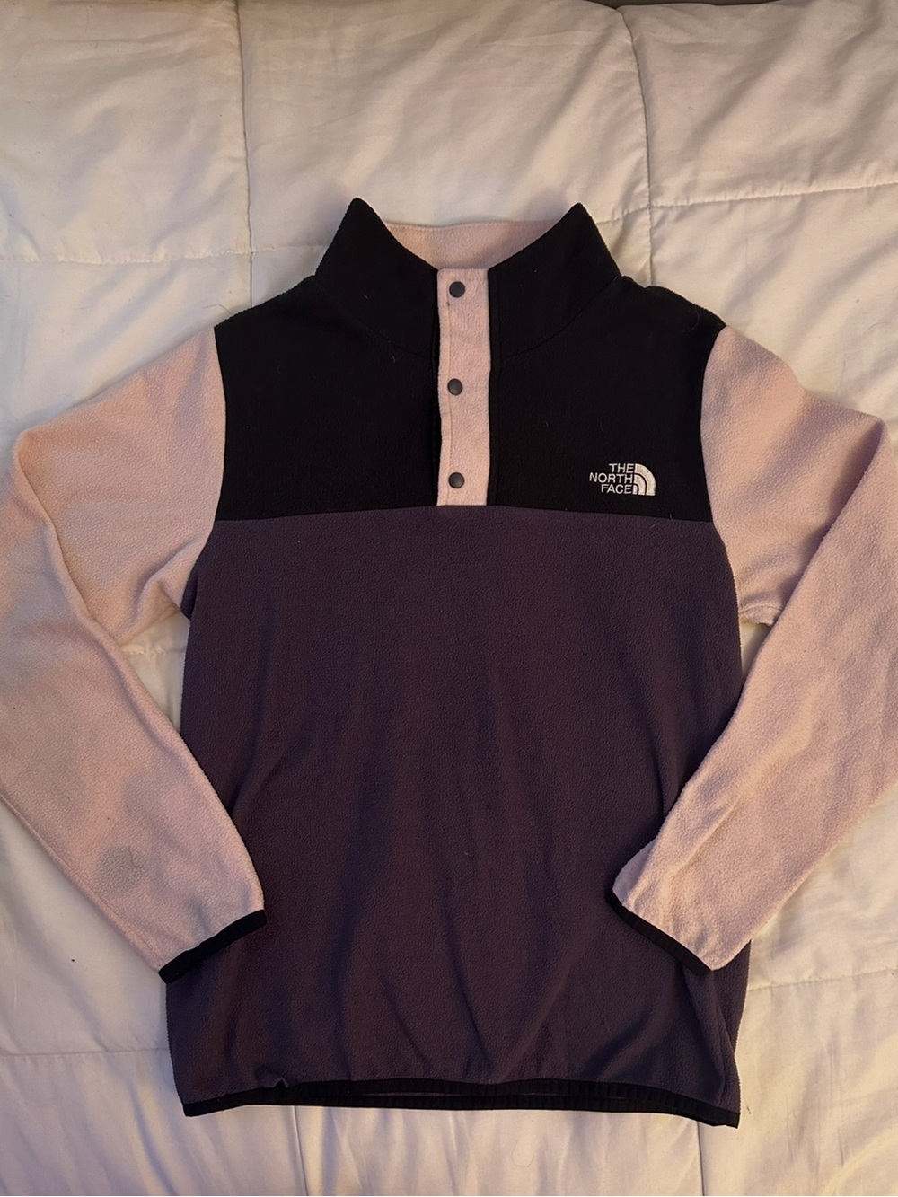 Kids North Face Quarter-Snap Pullover - Black, Dusty Pink, Deep Purple